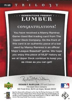 2005 Upper Deck Trilogy - Generations Present Lumber Silver #PR-MR Manny Ramirez Back