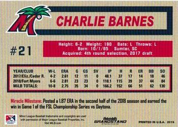 2019 Grandstand Fort Myers Miracle #NNO Charlie Barnes Back