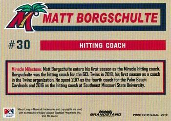 2019 Grandstand Fort Myers Miracle #NNO Matt Borgschulte Back