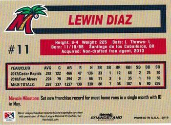 2019 Grandstand Fort Myers Miracle #NNO Lewin Diaz Back
