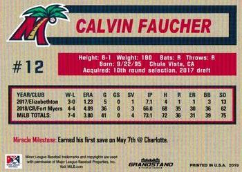 2019 Grandstand Fort Myers Miracle #NNO Calvin Faucher Back