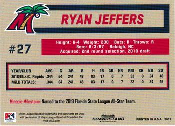 2019 Grandstand Fort Myers Miracle #NNO Ryan Jeffers Back