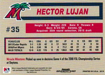 2019 Grandstand Fort Myers Miracle #NNO Hector Lujan Back