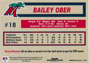 2019 Grandstand Fort Myers Miracle #NNO Bailey Ober Back