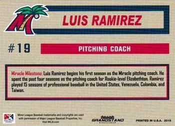 2019 Grandstand Fort Myers Miracle #NNO Luis Ramirez Back