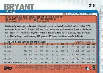 2019 Topps On-Demand MLB 3D #210 Kris Bryant Back