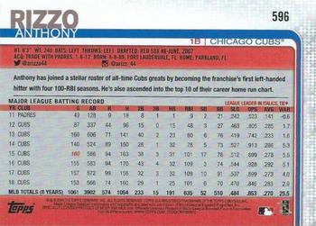 2019 Topps On-Demand MLB 3D #596 Anthony Rizzo Back