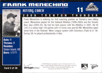 2009 MultiAd Trenton Thunder #2 Frank Menechino Back