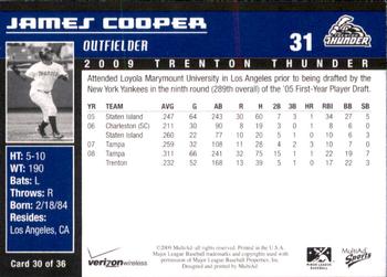 2009 MultiAd Trenton Thunder #30 James Cooper Back