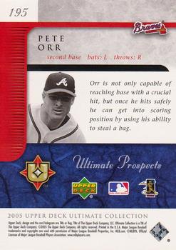2005 Upper Deck Ultimate Collection - Silver #195 Pete Orr Back