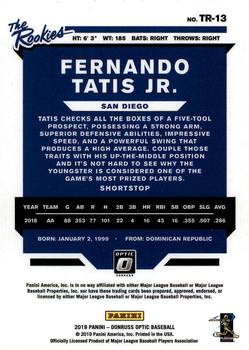 2019 Donruss Optic - The Rookies #TR-13 Fernando Tatis Jr. Back