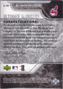 2005 Upper Deck Ultimate Collection - Ultimate Sluggers Patch Signatures #SL-VM Victor Martinez Back