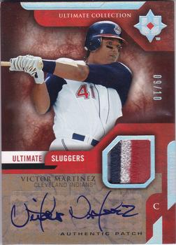 2005 Upper Deck Ultimate Collection - Ultimate Sluggers Patch Signatures #SL-VM Victor Martinez Front