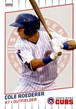 2019 Choice South Bend Cubs #21 Cole Roederer Front