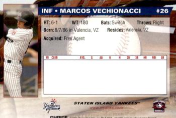 2004 Choice Staten Island Yankees #26 Marcos Vechionacci Back