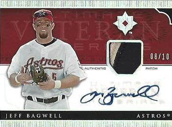 2005 Upper Deck Ultimate Collection - Ultimate Veteran Materials Patch Signatures #UV-JB Jeff Bagwell Front