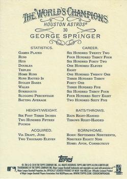 2019 Topps Allen & Ginter X #30 George Springer Back