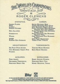 2019 Topps Allen & Ginter X #66 Roger Clemens Back
