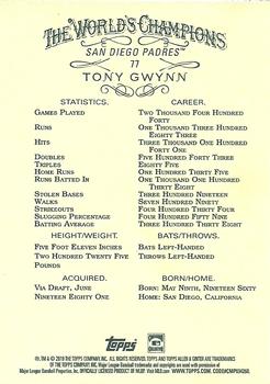 2019 Topps Allen & Ginter X #77 Tony Gwynn Back