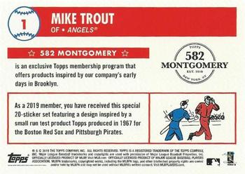 2018-19 Topps 582 Montgomery Club Set 2 #1 Mike Trout Back