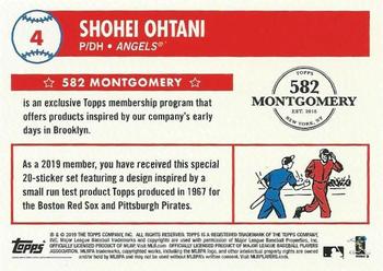 2018-19 Topps 582 Montgomery Club Set 2 #4 Shohei Ohtani Back