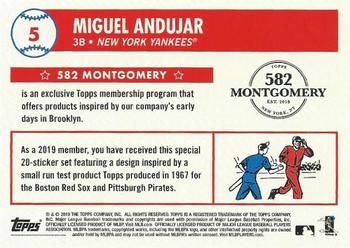 2018-19 Topps 582 Montgomery Club Set 2 #5 Miguel Andujar Back
