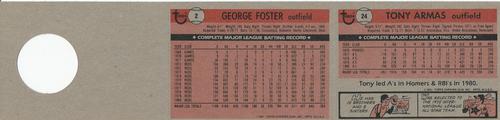 1981 Topps Squirt - Panels #2 / 24 George Foster / Tony Armas Back