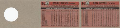 1981 Topps Squirt - Panels #5 / 16 Reggie Jackson / Don Sutton Back