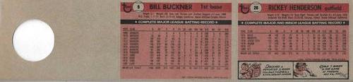1981 Topps Squirt - Panels #6 / 28 Bill Buckner / Rickey Henderson Back
