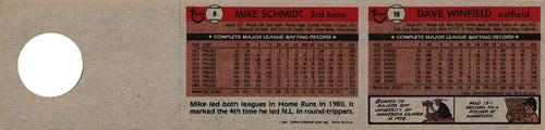 1981 Topps Squirt - Panels #8 / 19 Mike Schmidt / Dave Winfield Back