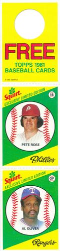 1981 Topps Squirt - Panels #11 / 22 Pete Rose / Al Oliver Front