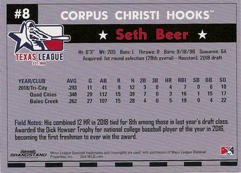 2019 Grandstand Texas League Top Prospects #NNO Seth Beer Back