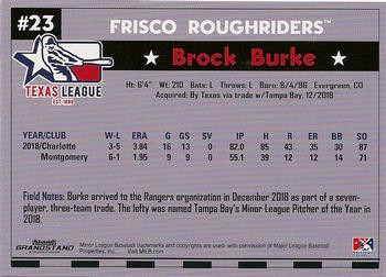 2019 Grandstand Texas League Top Prospects #NNO Brock Burke Back