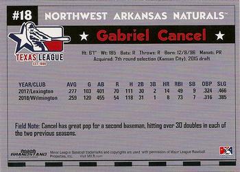 2019 Grandstand Texas League Top Prospects #NNO Gabriel Cancel Back
