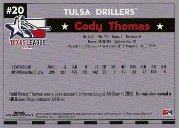 2019 Grandstand Texas League Top Prospects #NNO Cody Thomas Back