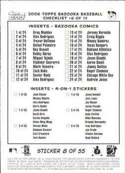 2006 Bazooka - 4-on-1 Stickers #8 J.D. Drew / Andruw Jones / Vladimir Guerrero / Gary Sheffield Back