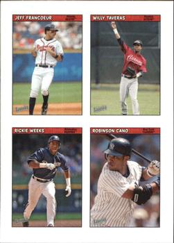 2006 Bazooka - 4-on-1 Stickers #33 Jeff Francoeur / Rickie Weeks / Robinson Cano / Willy Taveras Front