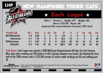 2019 Grandstand Eastern League All-Stars #NNO Zach Logue Back
