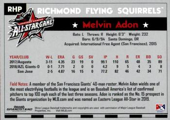 2019 Grandstand Eastern League All-Stars #NNO Melvin Adon Back