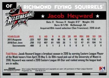 2019 Grandstand Eastern League All-Stars #NNO Jacob Heyward Back