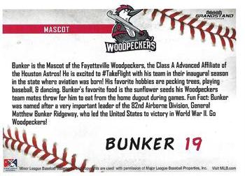 2019 Grandstand Fayetteville Woodpeckers #NNO Bunker Back