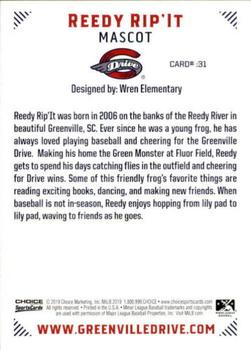 2019 Choice Greenville Drive #31 Reedy Rip'It Back