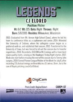 2019 Choice Lexington Legends #07 CJ Eldred Back