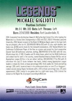 2019 Choice Lexington Legends #09 Michael Gigliotti Back