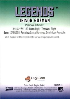 2019 Choice Lexington Legends #11 Jeison Guzman Back