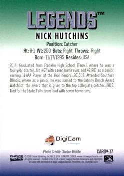 2019 Choice Lexington Legends #17 Nick Hutchins Back