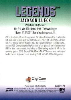 2019 Choice Lexington Legends #21 Jackson Lueck Back
