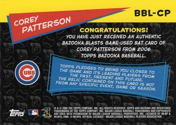 2006 Bazooka - Blasts Bat Relics #BBL-CP Corey Patterson Back