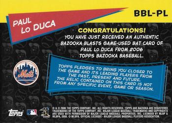 2006 Bazooka - Blasts Bat Relics #BBL-PL Paul Lo Duca Back
