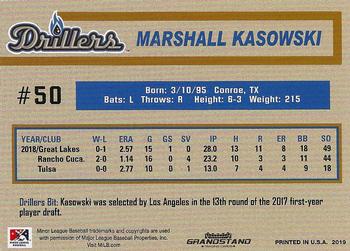 2019 Grandstand Tulsa Drillers #NNO Marshall Kasowski Back
